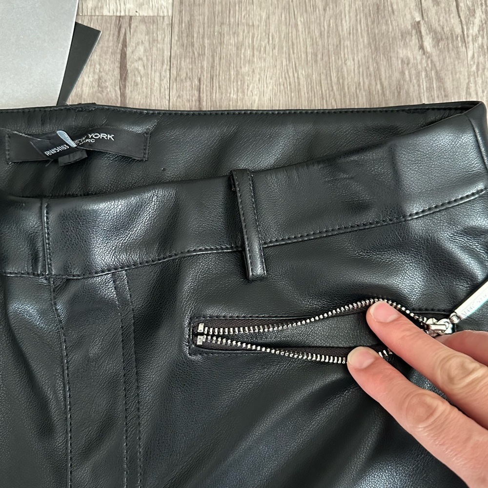 NWT Marc New York Fleece Lined High Waisted Faux Leather Pants Black Size M - Picture 4 of 10